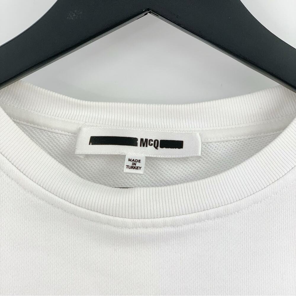 ALEXANDER MCQUEEN Motorcycle Graveyard Graphic Crew Sweatshirt White Black S - Picture 3 of 8